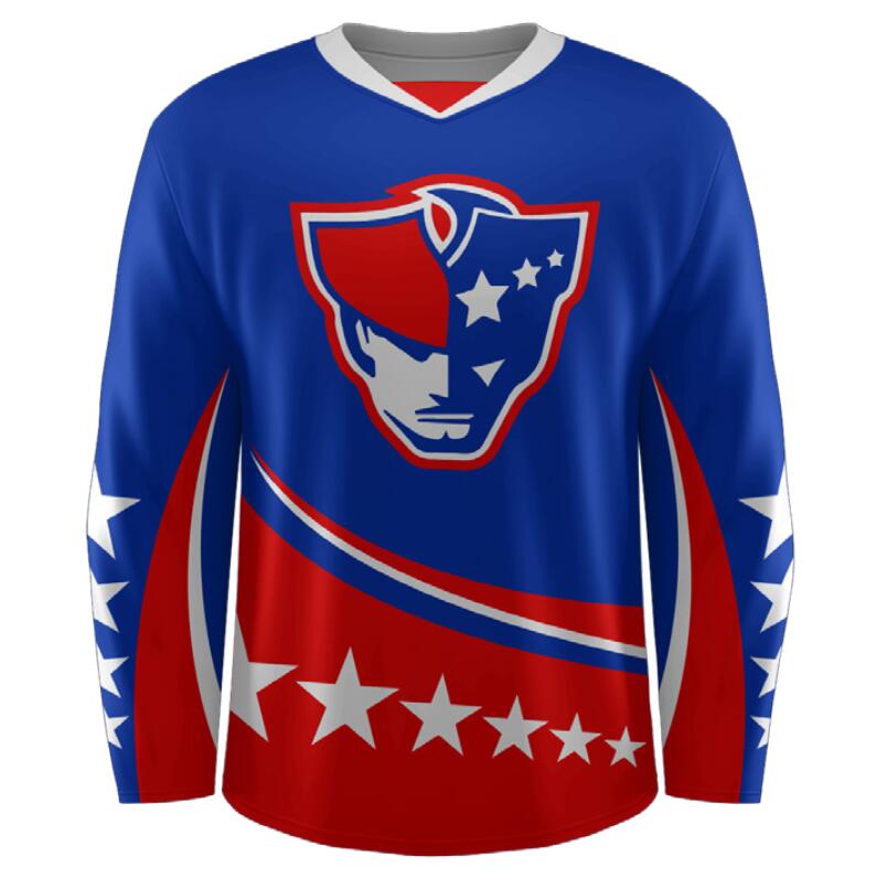 Custom logo lace neck collar style team game practice training ice hockey jersey - 图片 4