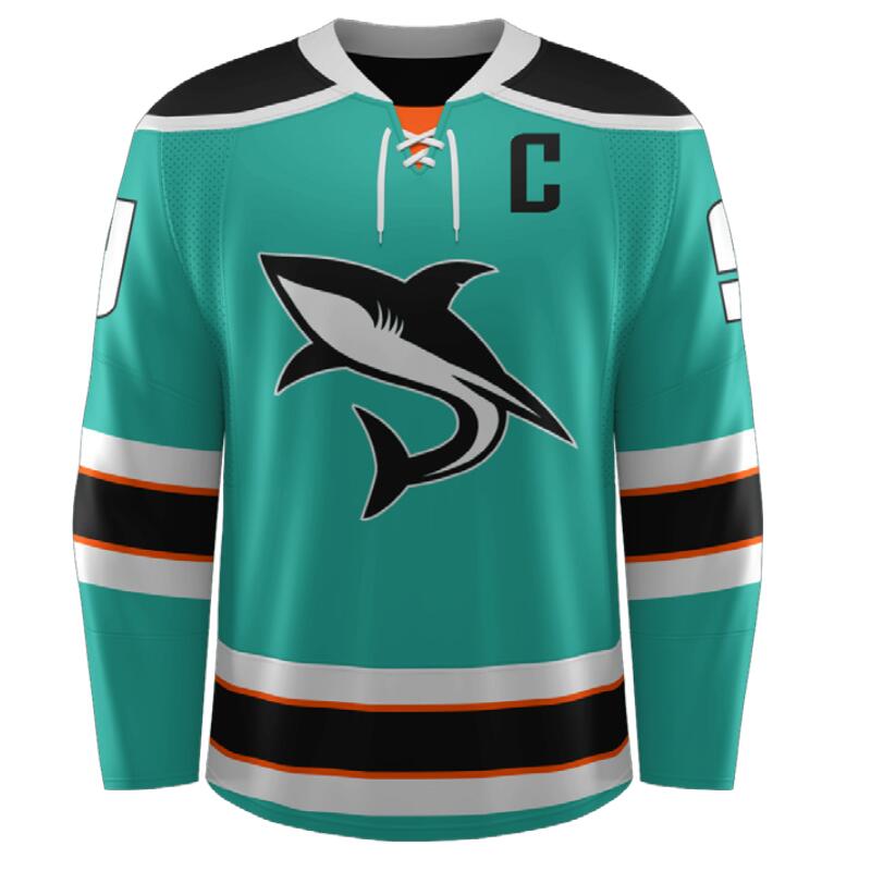 Polyester Custom Made High Quality Full Sublimation printing ice hockey jersey - 图片 4