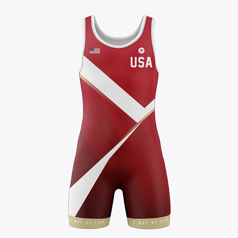 Sublimation Spandex Wrestling Wear Cool Dry Customized Wrestling Singlet