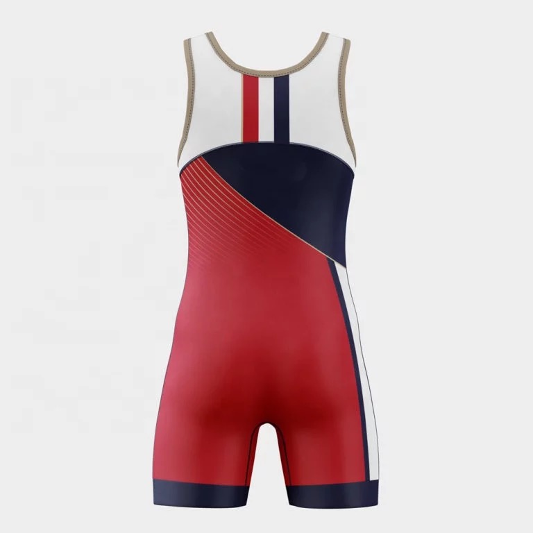 womens contrast customized logo printing wrestling singlet sports wear - 图片 2