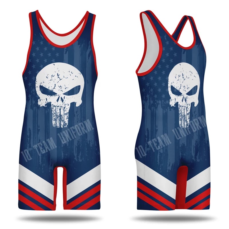 Full Printing Wrestling Club Teamwear Breathable Wrestling Team Training Singlets - 图片 3