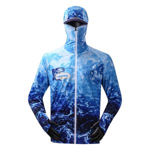 Full sublimation printing oceanic fishing gear fishing sport wear with face mask