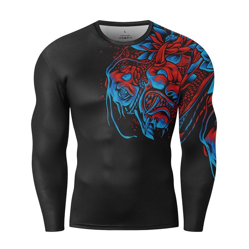 Long Sleeve Baselayer Skins Performance Fit Compression BJJ MMA Rash guards Shirts - 图片 4