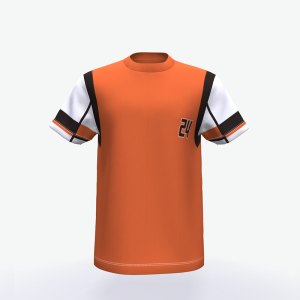 Baseball Jersey Full Printing Orange O-Neck Quick Dry Breathable Baseball Shirt Short Sleeve