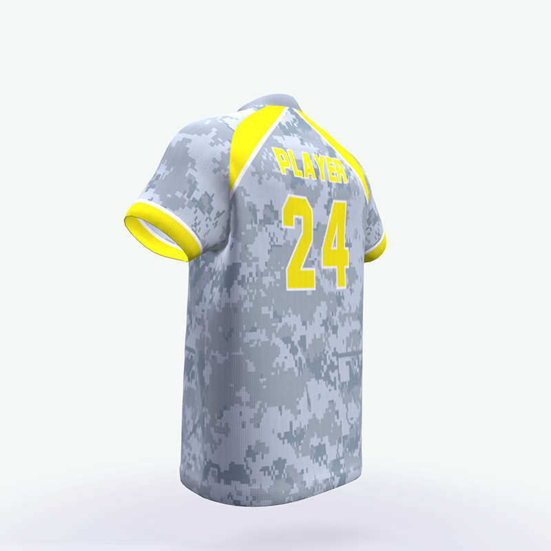 Baseball jersey grey camo full printing O-Neck Quick Dry Breathable baseball shirt short sleeve - 图片 3