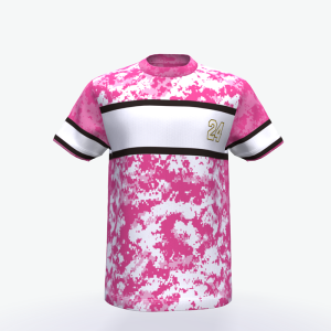 Baseball jersey Full Printing Pink O-Neck Quick Dry Breathable Baseball Shirt Short Sleeve