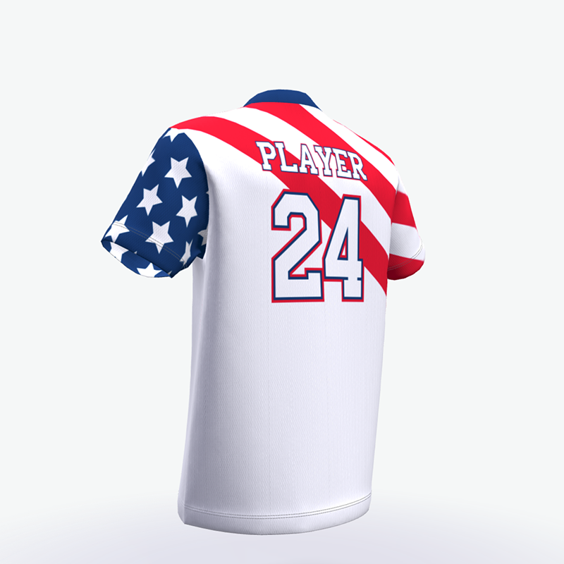 Baseball Jersey Full Printing USA Flag Style O-Neck Quick Dry Breathable Baseball Shirt Short Sleeve - 图片 3