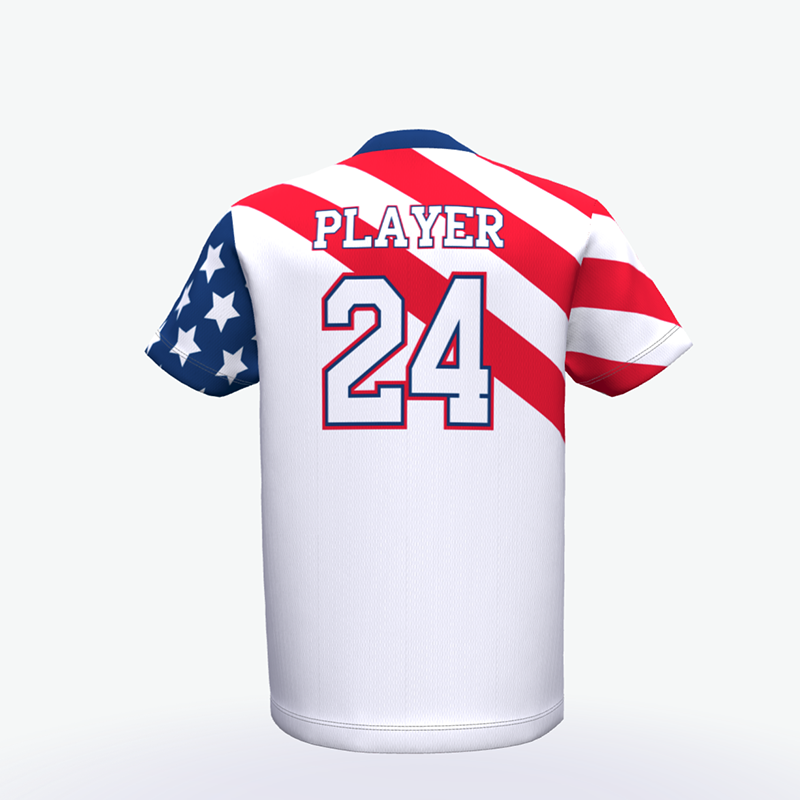Baseball Jersey Full Printing USA Flag Style O-Neck Quick Dry Breathable Baseball Shirt Short Sleeve - 图片 4