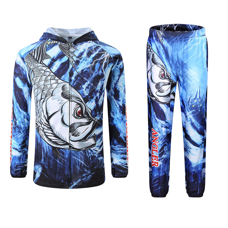 Sublimation Printing Sun Protection Fishing jersey and fishing sweatpants suit