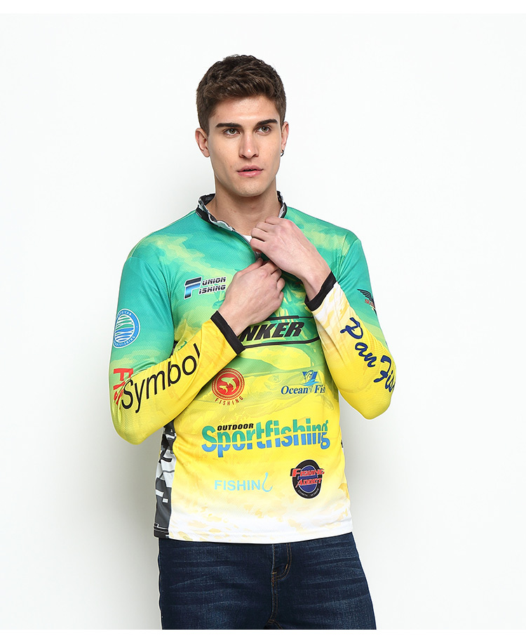 1/4 zipper long sleeve breathable moisture wicking fishing jersey apparel - 图片 4