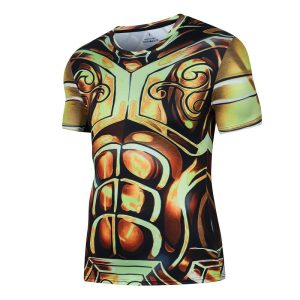 Rash Guard Men Sublimation Printed MMA Compression Shirts Short Sleeve