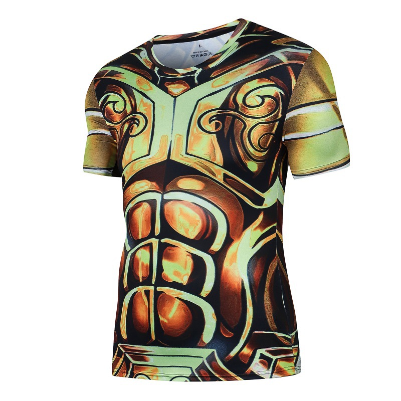 Men's Premium MMA Rash Guards Custom Designs Short Sleeve Cool Dry Compression Training Tee - 图片 4