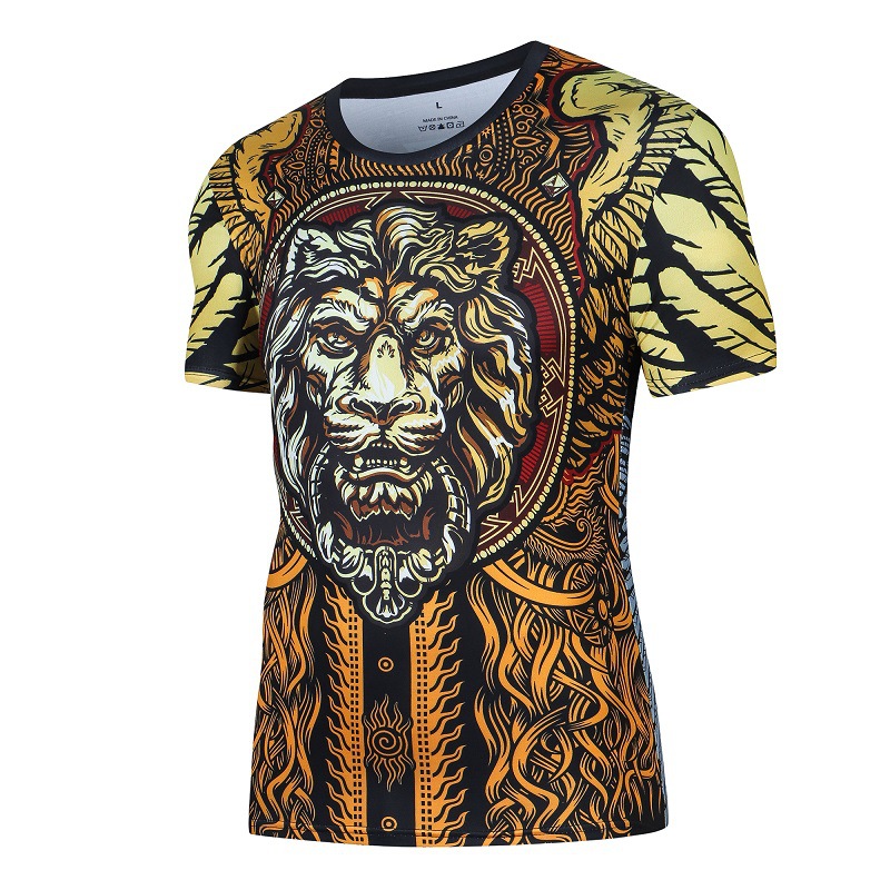 Men's Premium MMA Rash Guards Custom Designs Short Sleeve Cool Dry Compression Training Tee - 图片 2