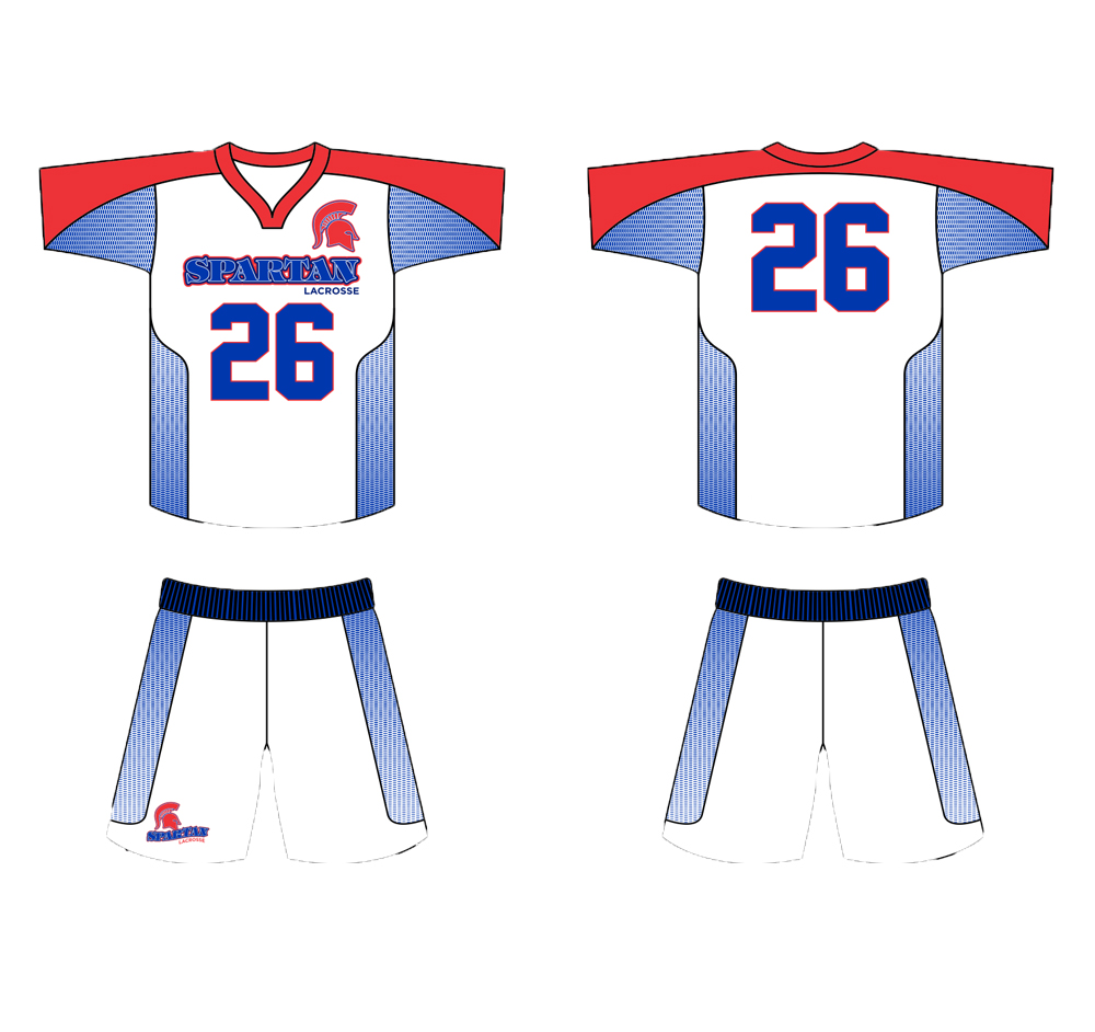 Custom lacrosse game jersey and shorts short Sleeves V neck team lacrosse uniform