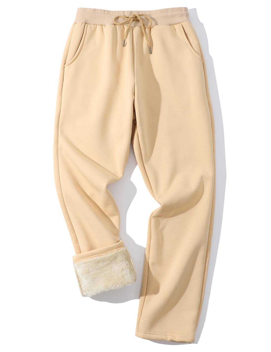 Men's Winter Fleece Pants Sherpa Lined Sweatpants Straight Leg Active Running Sweat Pants Comfy Lounge Pants - 图片 2