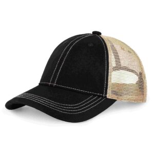 Premium Washed Trucker Hat Pigment Dyed Cap Adjustable Outdoor Headwear