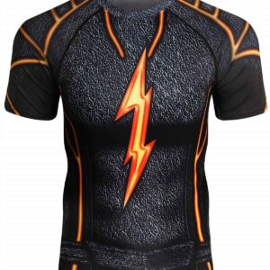 3D Digital Printing Short Sleeve T-Shirt Outdoor Running Tight Shirt for Men