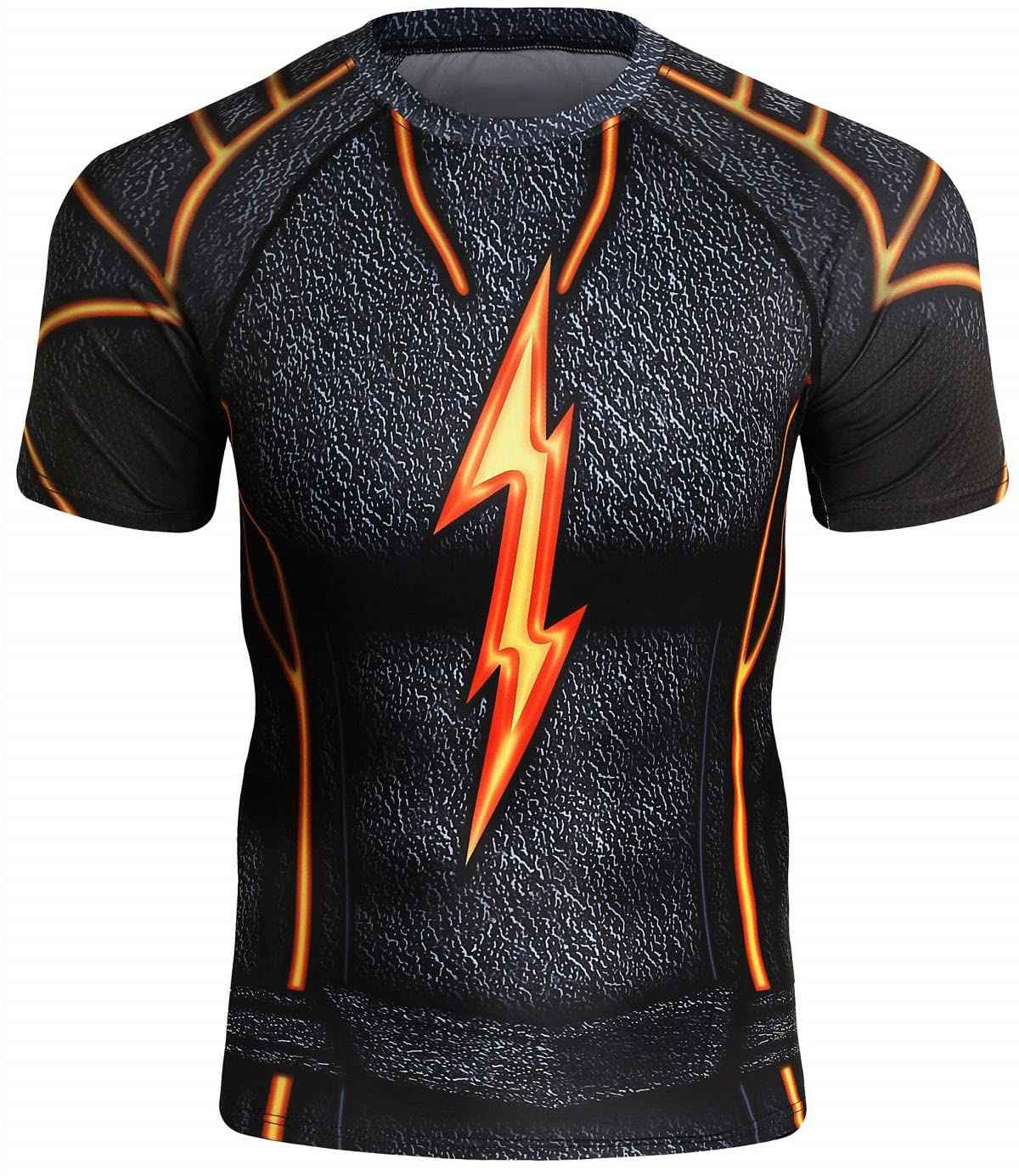 3D Digital Printing Short Sleeve T-Shirt Outdoor Running Tight Shirt for Men