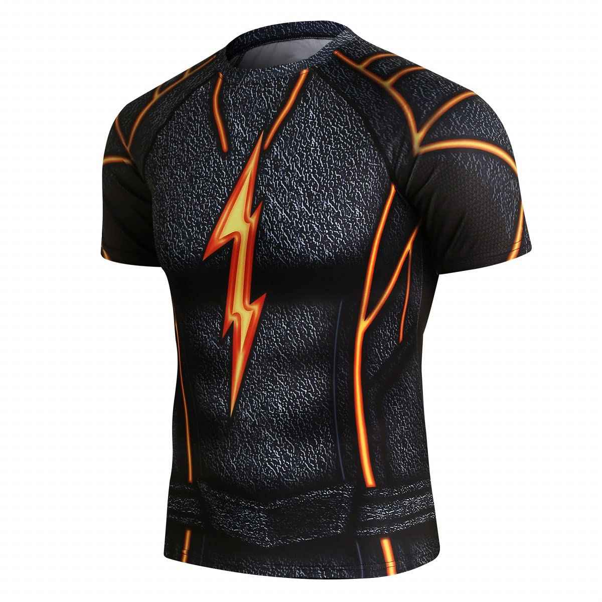 3D Digital Printing Short Sleeve T-Shirt Outdoor Running Tight Shirt for Men - 图片 2