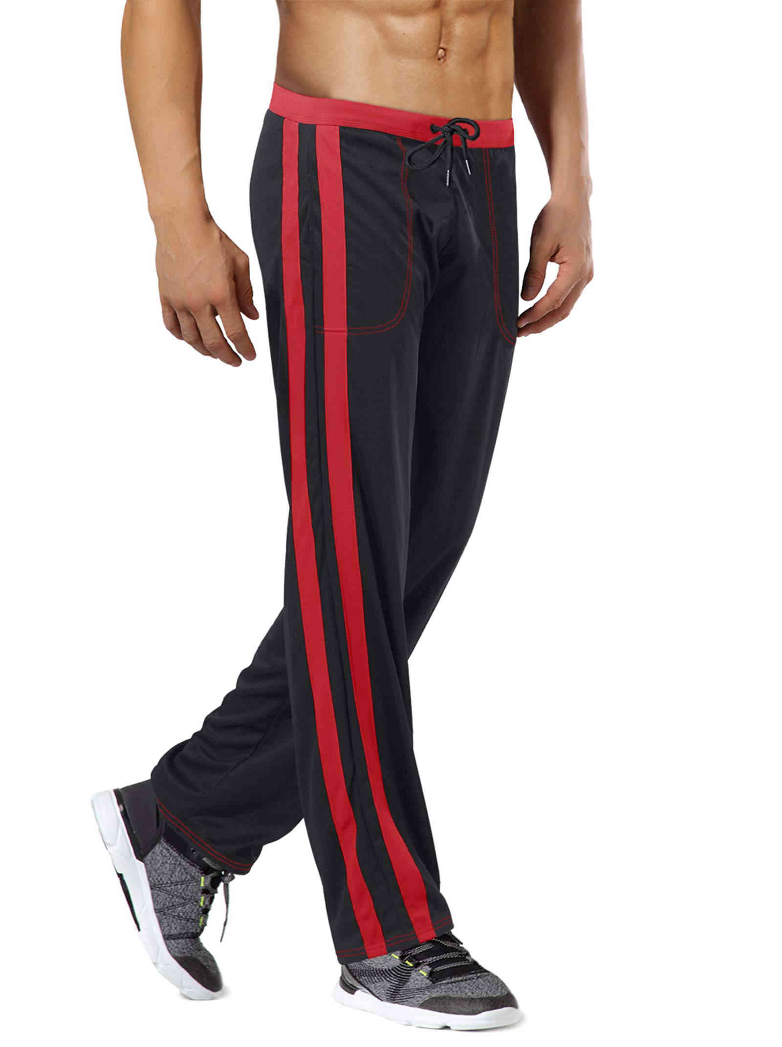 Men's Lightweight Athletic Pants Leisure Sweatpants for Men Open Bottom Athletic Gym Pants with Pockets - 图片 2