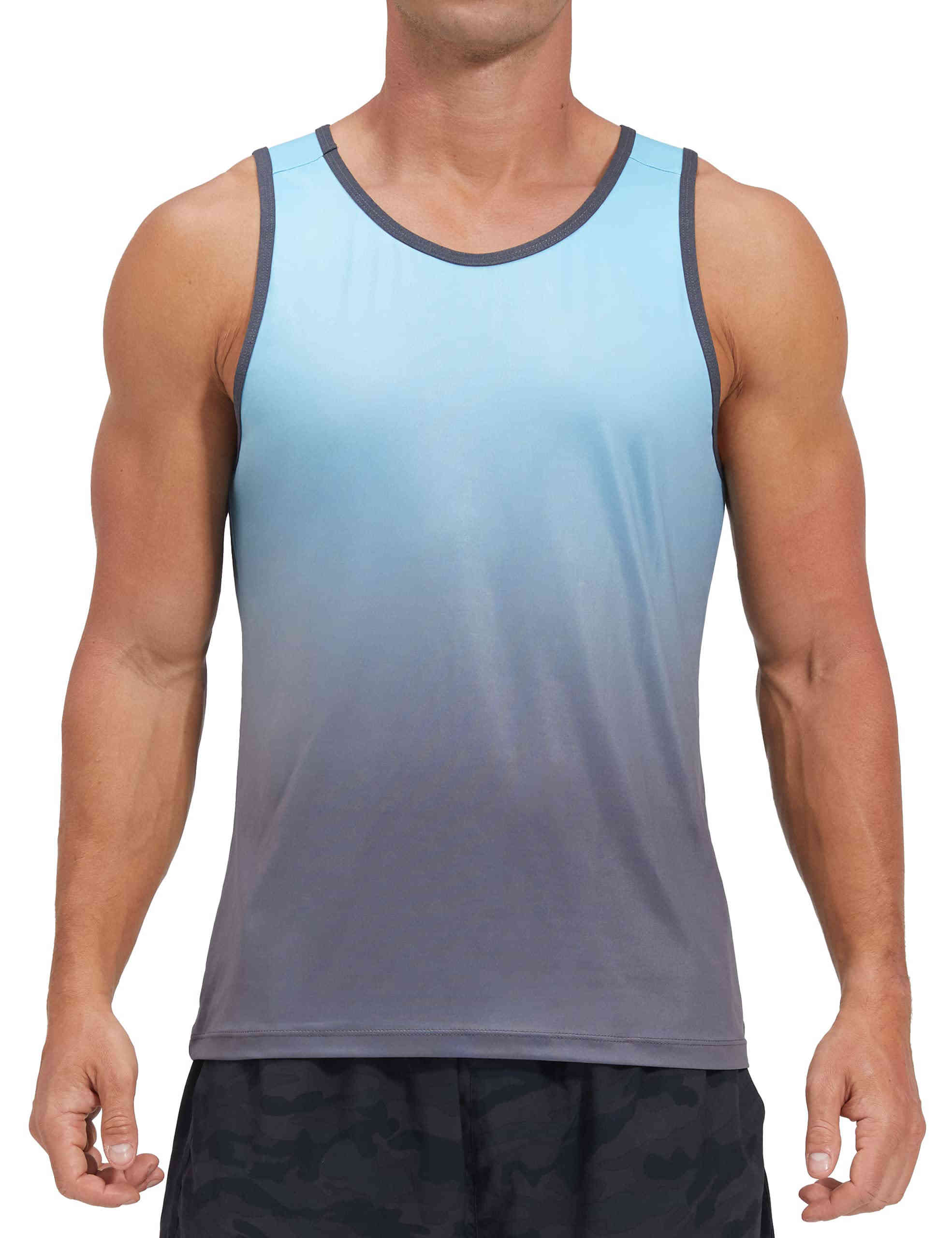 Men's Running Singlet Dry Fit Y-Back Athletic Workout Tank Top
