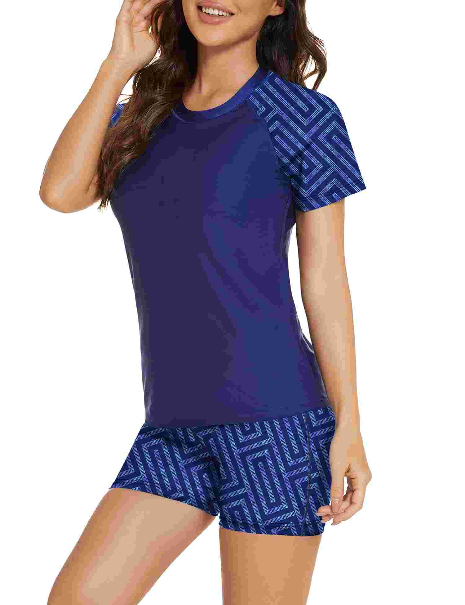 Women's Rash Guard Short Sleeve UPF 50+ Swim Shirt