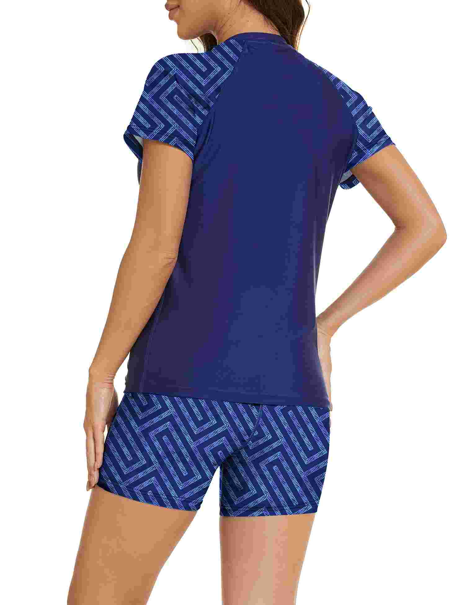 Women's Rash Guard Short Sleeve UPF 50+ Swim Shirt - 图片 2