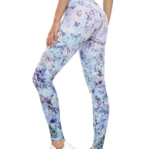 High Rise Yoga Printed Capris Leggings for Women Workout Fitness Running Pants Tight