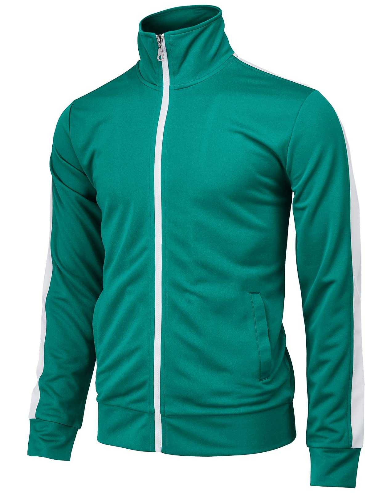 Casual Lightweight Track Jacket Men's Full Zip Long Sleeve Outwear Running Hiking Jacket - 图片 4
