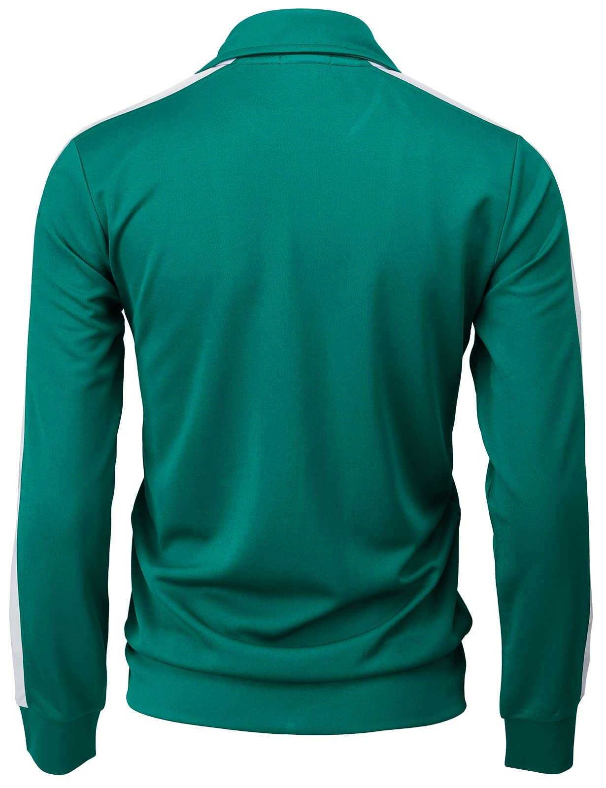 Casual Lightweight Track Jacket Men's Full Zip Long Sleeve Outwear Running Hiking Jacket - 图片 3