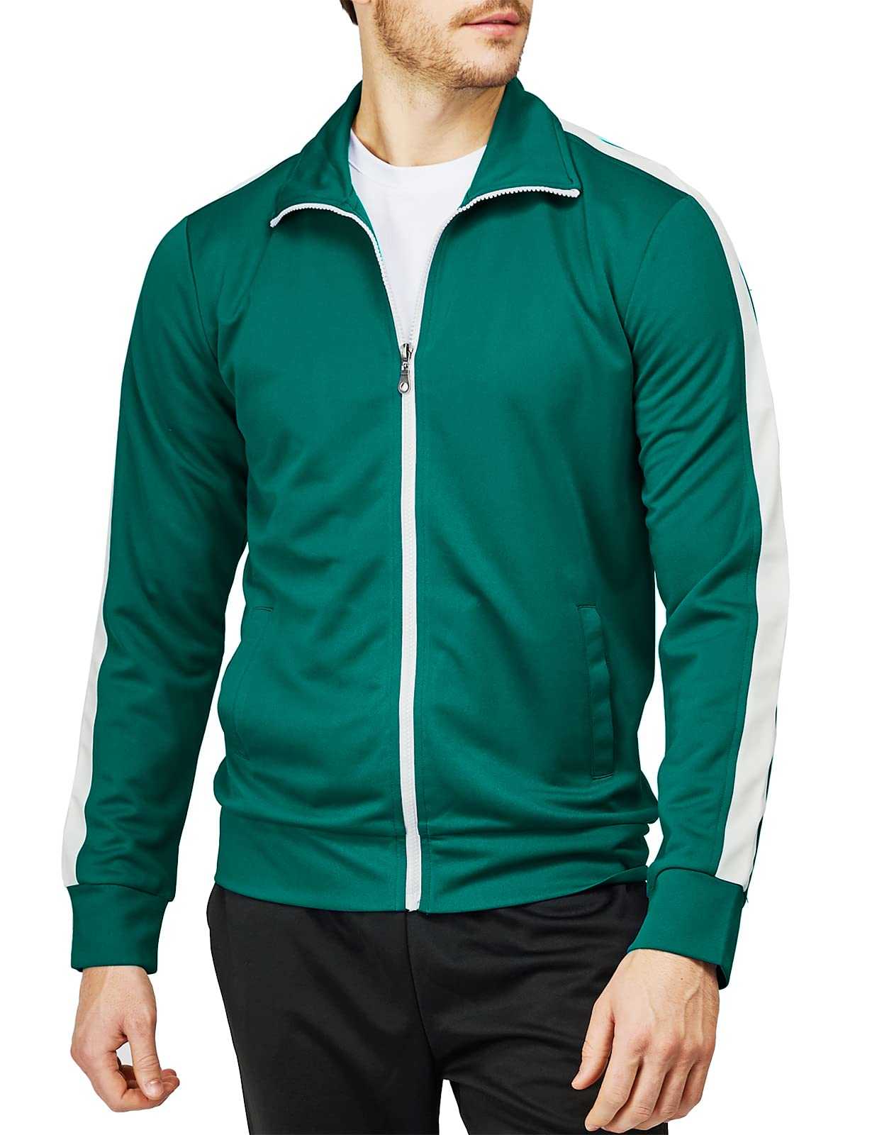Casual Lightweight Track Jacket Men's Full Zip Long Sleeve Outwear Running Hiking Jacket - 图片 2