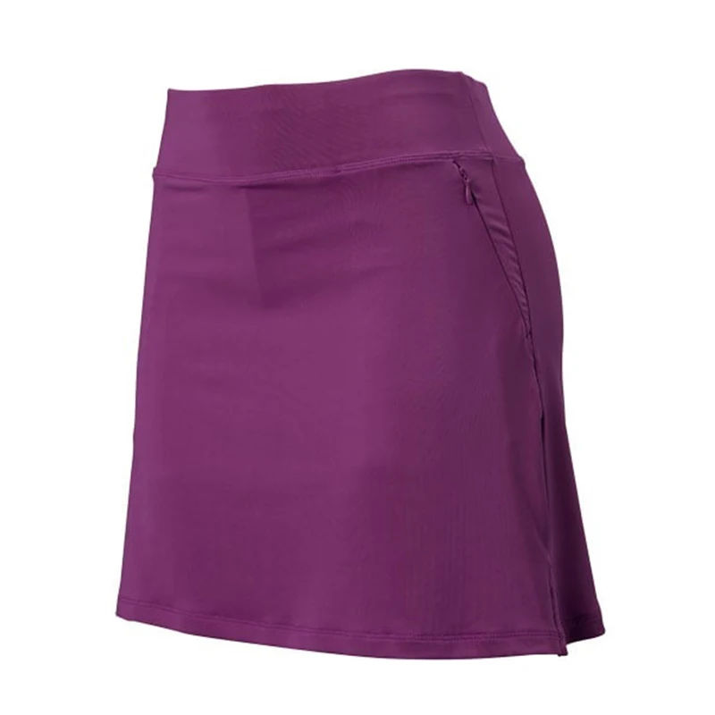 Custom trendy design polyester lightweight quick dry women's solid golf skort tennis skirt