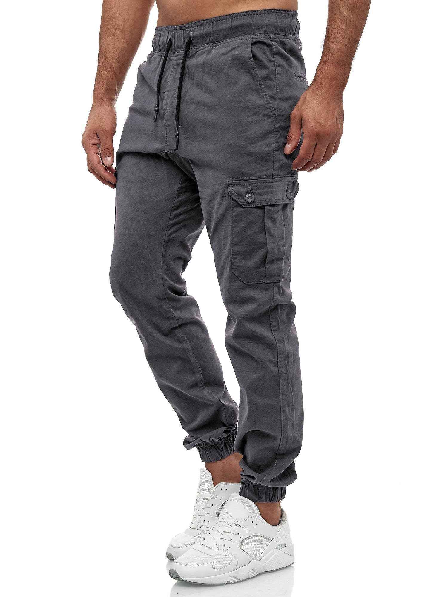 Men's Casual Joggers Pants Drawstring Cargo Pants Fashion Athletic Jogging Sweatpants