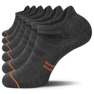 Men's Running Ankle Socks with Cushion Low Cut Athletic Sport Tab Socks