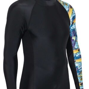 Men's Splice UV Sun Protection UPF 50+ Skins Rash Guard Long Sleeves