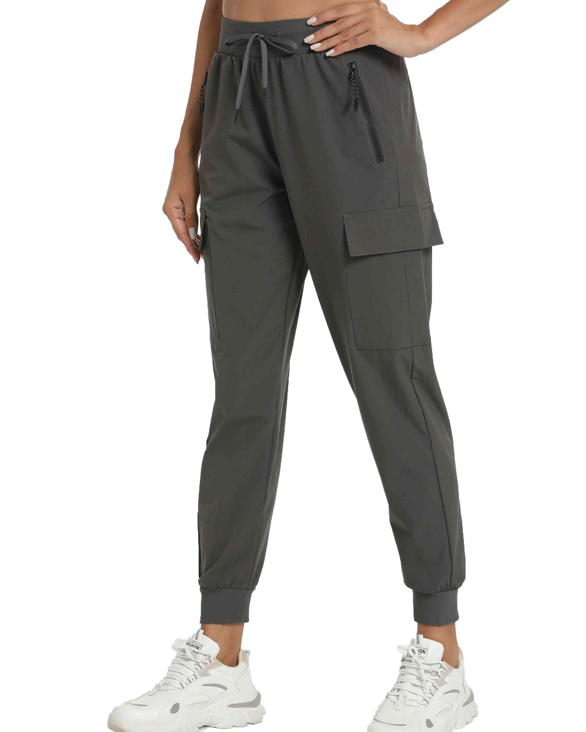 Women's Joggers Pants High Waisted Leggings with Side Pockets and Utility Pockets Tapered Lounge Sweatpants for Workout Yoga Running - 图片 2