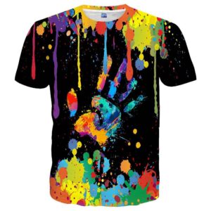 Unisex Stylish 3D Colorful Printed Shirt Short Sleeve