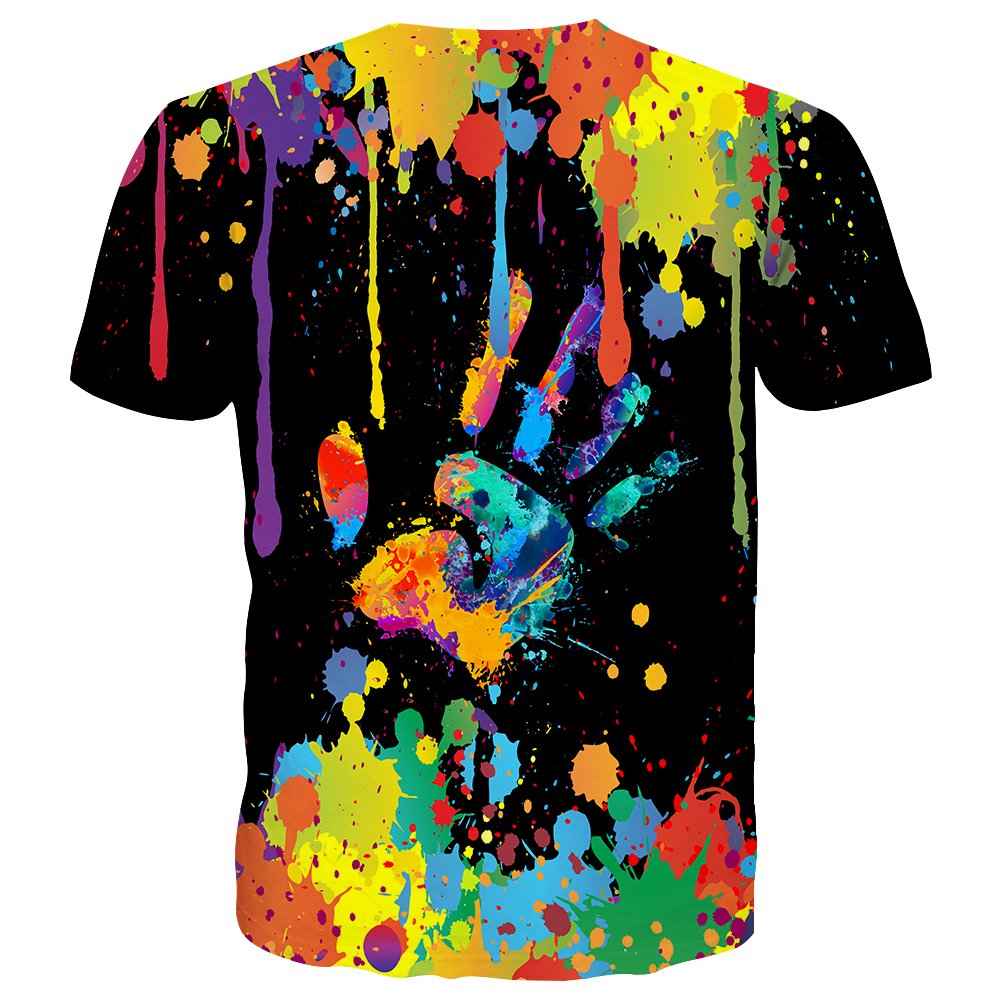 Unisex Stylish 3D Colorful Printed Shirt Short Sleeve - 图片 2