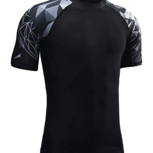 Short Sleeve UPF 50+ Baselayer Skins Performance Fit Compression Rash Guard for Men