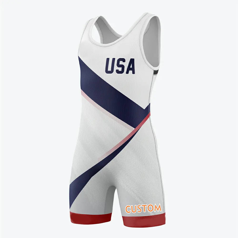 Gym Sports Wrestling Unisex Custom Design Sublimated Wrestling Singlets - 图片 2