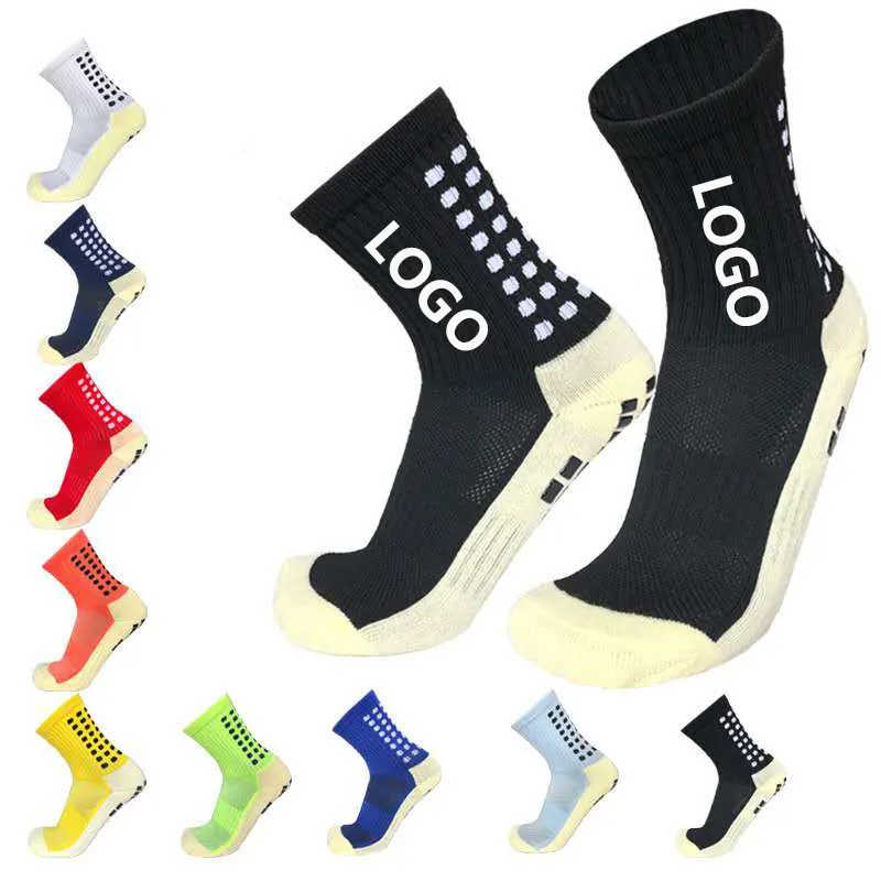 Custom Quick Dry Soccer Football Socks Anti Slip Middle Tube Training Grip Sports Socks