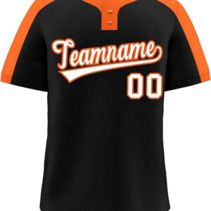 Two buttons baseball jersey Custom Fashion V Neck Sublimated Polyester Baseball Jersey