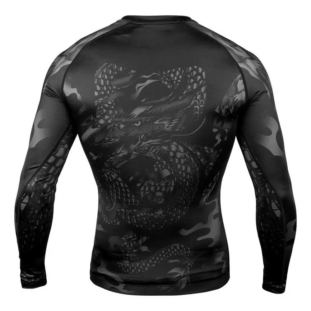 High Quality Jiu Jitsu Fitness Shirts Printed Long Sleeve MMA Bjj Rash Guard For Men - 图片 4