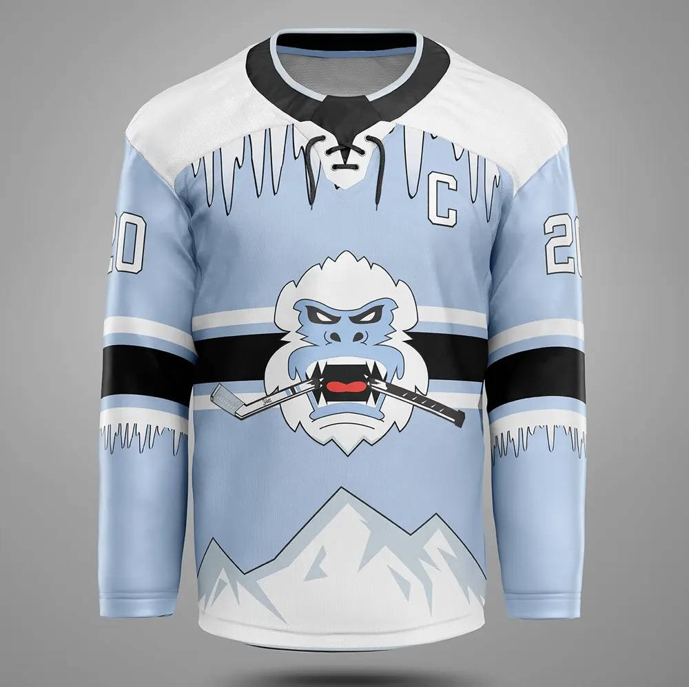 new design winter season yeti ice hockey jersey sublimation custom hockey jersey - 图片 2