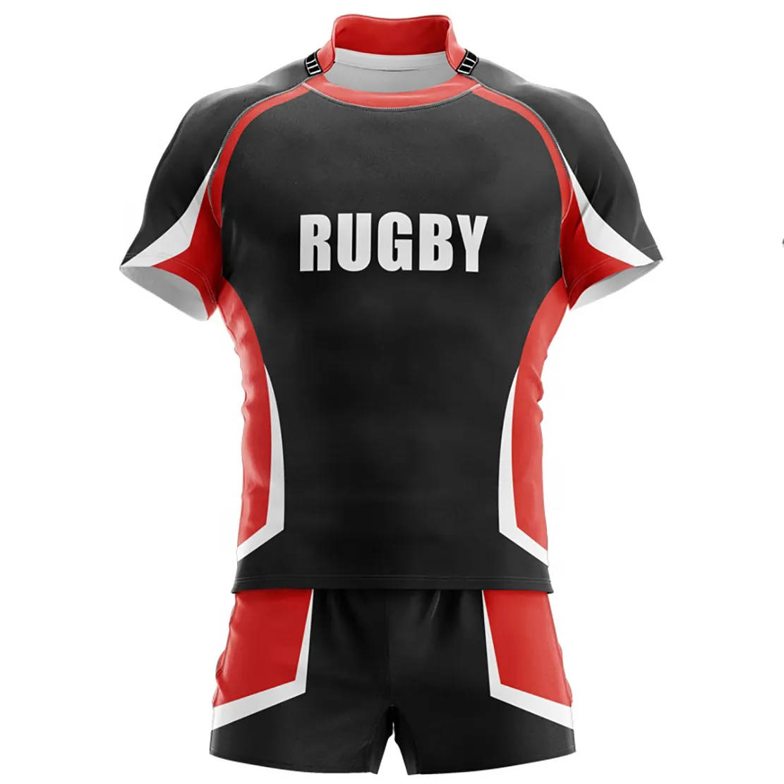 Rugby uniform Sets 100% polyester quick dry customized embroidered style rugby jersey - 图片 2