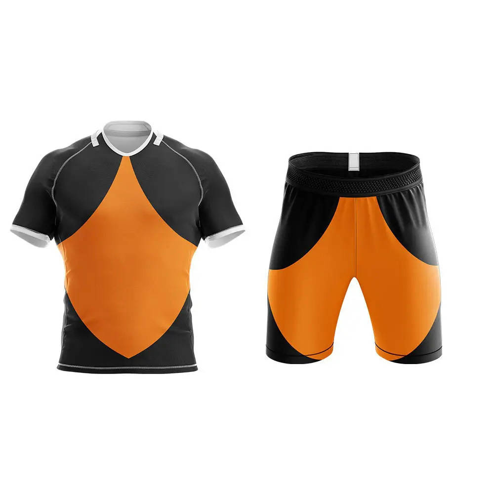 Top quality sublimation rugby jersey and shorts durable customize athletic suits - 图片 4