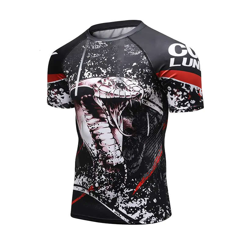 BJJ wear rashguard custom fitness mens sublimation printed mma rash guard