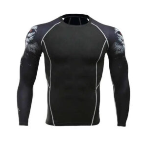 Sublimation Digital Printing MMA Men Rash Guard Full Long Sleeve Compression Shirt