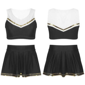 Cheer Leader Costume Sleeveless Cheerleading Uniform Tank Top with Pleated Skirt