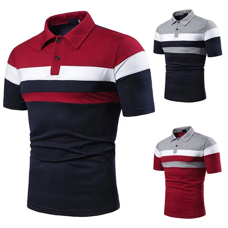 Mens 100% Polyester Golf Polo Shirts High Quality Breathable Short Sleeves Sports Wear - 图片 2